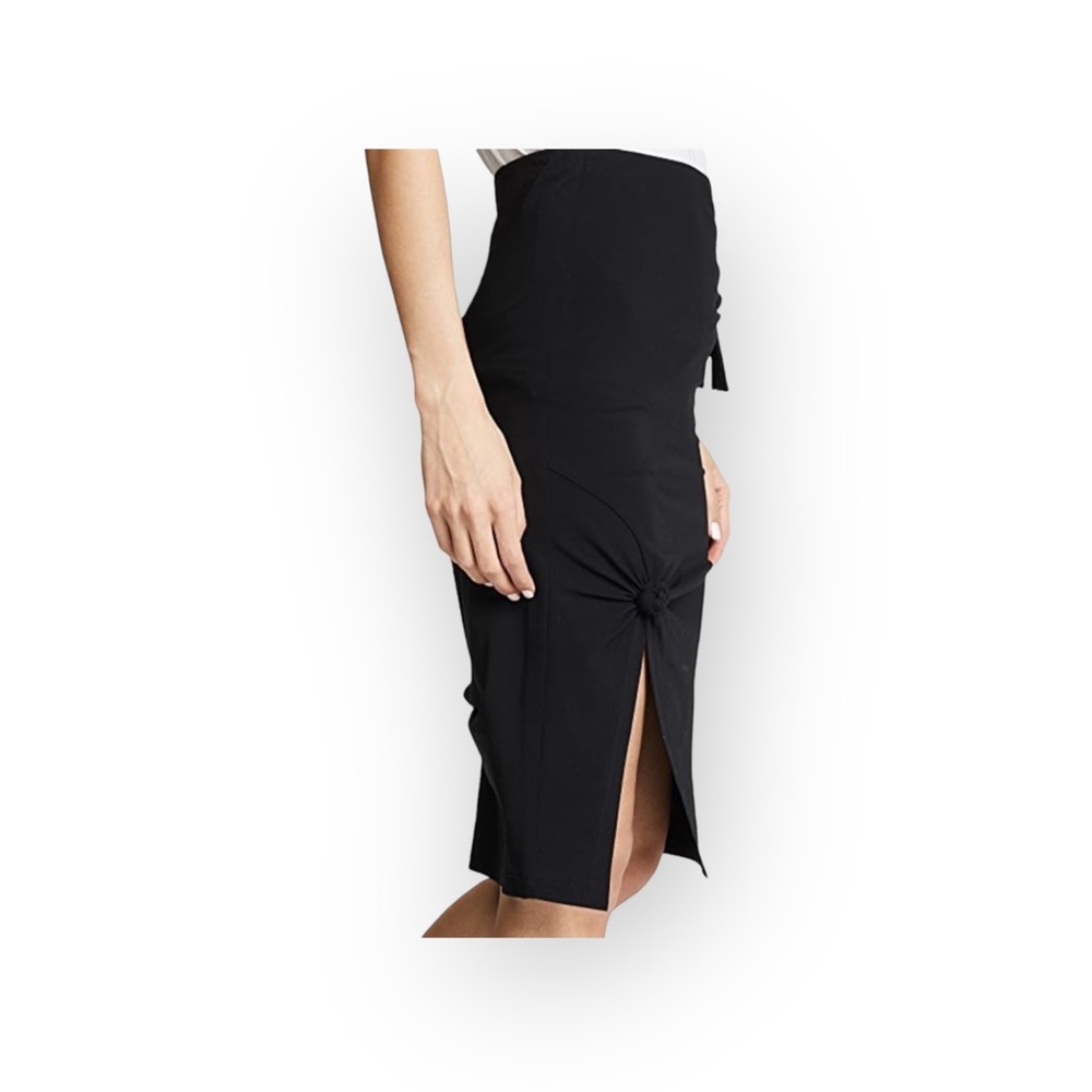 new Helmut Lang ♌︎ Slinky Sexy Knot Mini Skirt ♌︎ Black Stretch Jersey ♌︎ Large - Picture 9 of 17